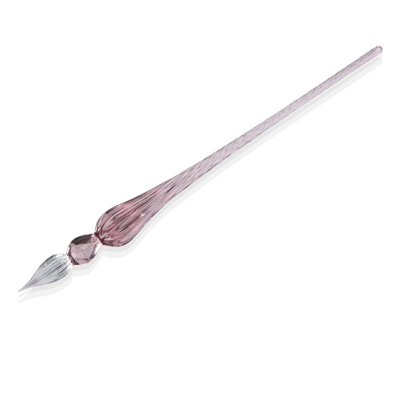 molshine Handmade Glass Dip Pen Crystal Calligraphy Pen Signature Dipped Pen for Artist Women Men Teens,Writing Drawing Decoration Gifts (Light Purple) - Image 1